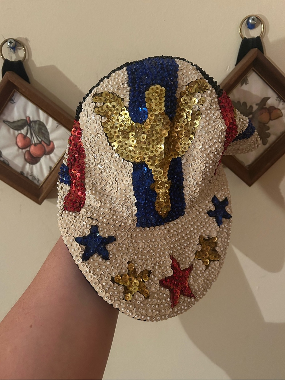 Vintage Sequined Eagle Patriotic Hat